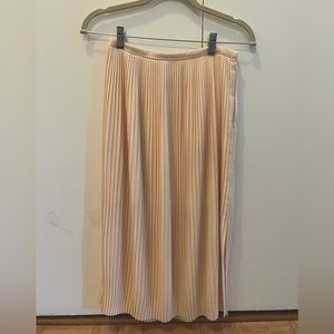 &other stories beige pleated midi skirt (US4)